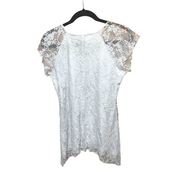 Brittany Black Top Medium Whimsigoth Fairycore Sheer Lace Boho Artisan Print - Picture 5 of 8